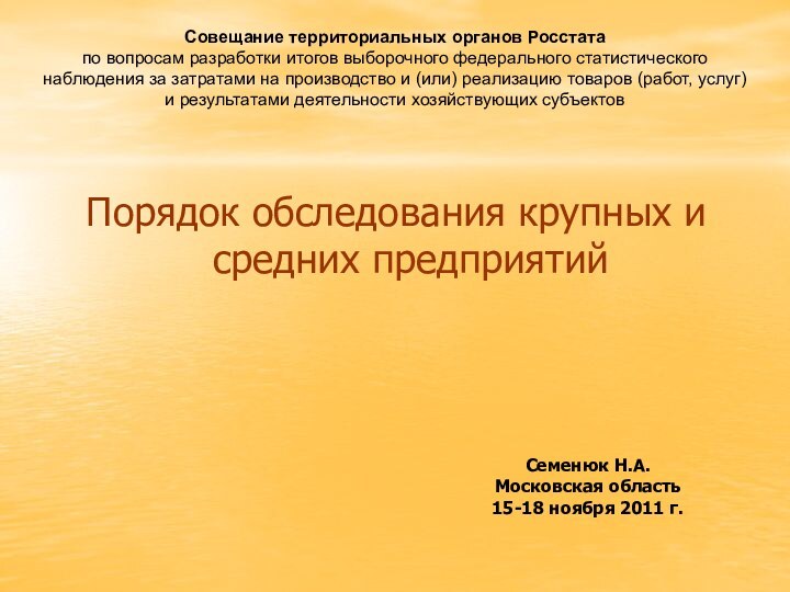 Совещание территориальных органов Росстата по вопросам разработки итогов выборочного федерального статистического