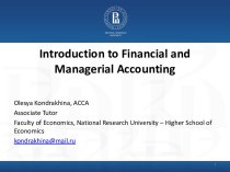 Introduction to financial and managerial accounting