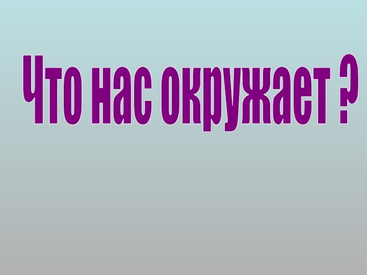 Что нас окружает ?