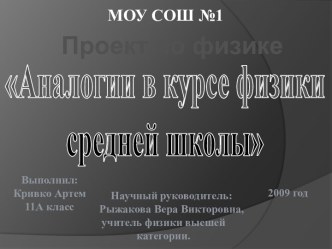 Аналогии в курсе физики средней школы