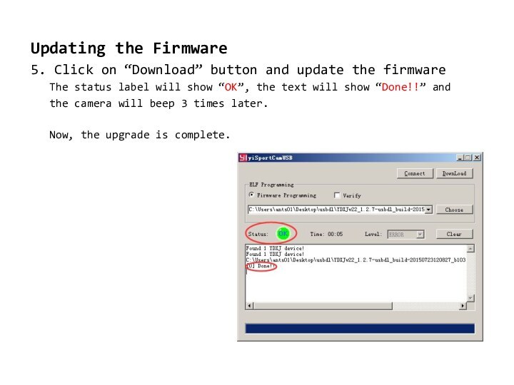 Updating the Firmware5. Click on “Download” button and update the firmware