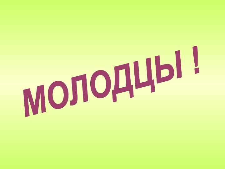 МОЛОДЦЫ !