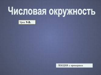 Числовая окружность