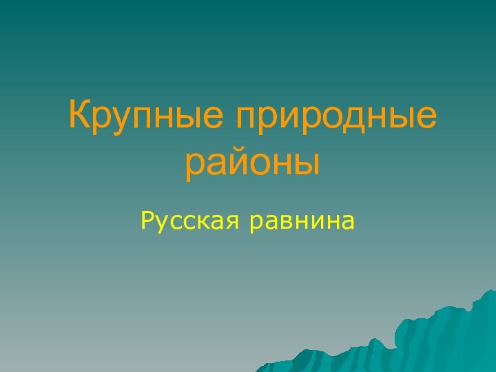 Крупные природные районыРусская равнина