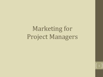 Marketing for project managers