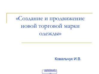 Создание и продвижение новой торговой марки одежды