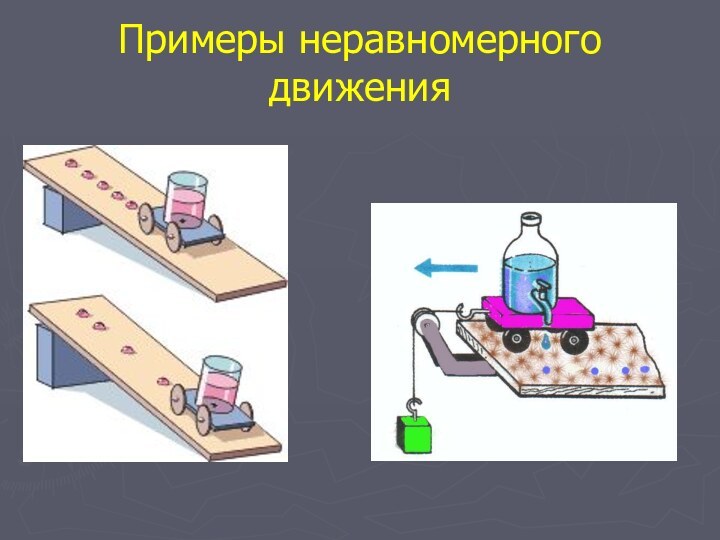 Примеры неравномерного движения