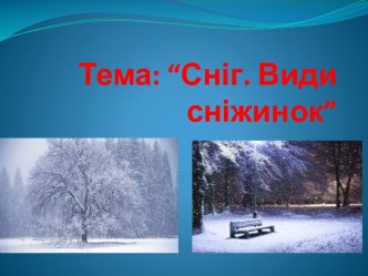 Тема:“Сніг. Види сніжинок”