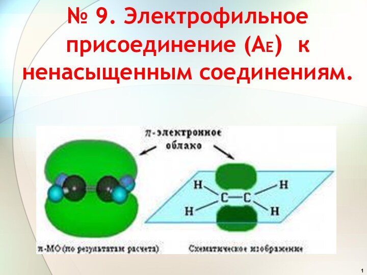 № 9. Электрофильное присоединение (АЕ) к ненасыщенным соединениям.