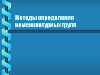 Методы определения номенклатурных групп