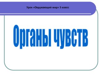 Органы чувств