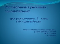 Употребление в речи прилагательных