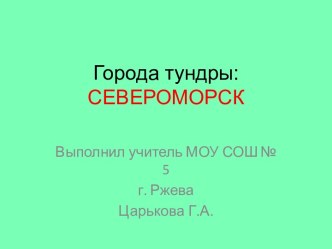 Города тундры: Североморск