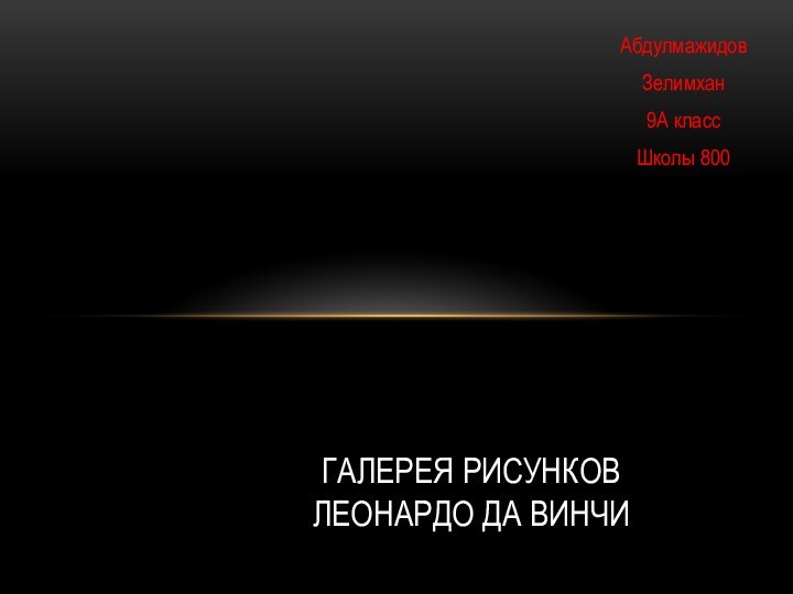 Абдулмажидов Зелимхан9А класс Школы 800Галерея рисунков Леонардо да Винчи