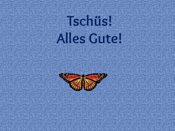 Tschüs! Alles Gute!