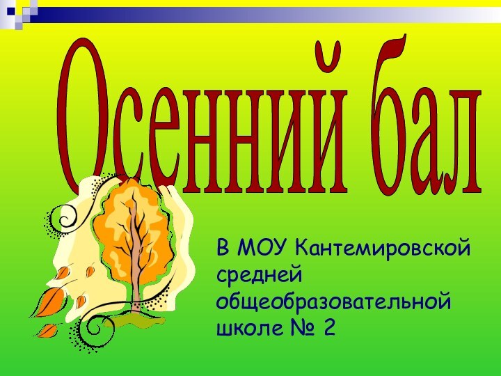 Осенний балВ МОУ Кантемировской средней общеобразовательной школе № 2
