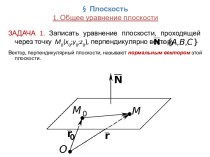 §  Плоскость1. Общее уравнение плоскости