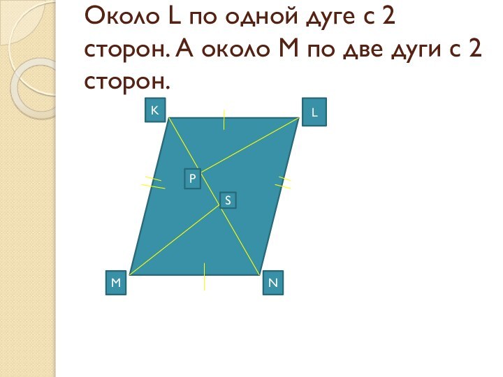 Около L по одной дуге с 2 сторон. А около М по