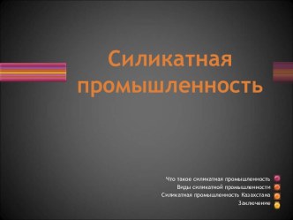 Силикатная промышленность