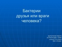 Бактерии друзья или враги человека?