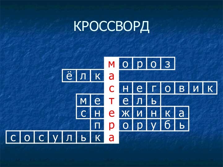 КРОССВОРД ьбурорпакьлусоссенакнижьлетемкивогенсмёлакзоро