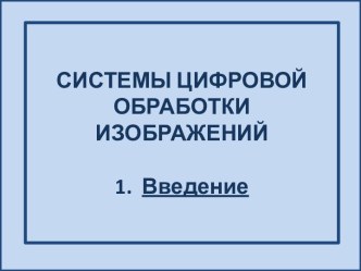 Системы цифровой обработки изображений