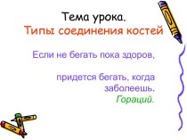 Типы соединения костей