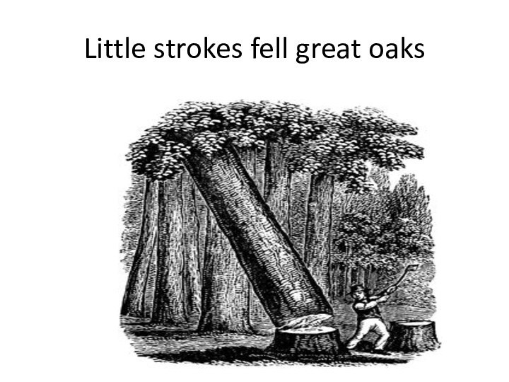 Little strokes fell great oaks