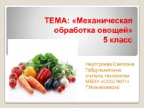 Презентация Механическая обработка овощей