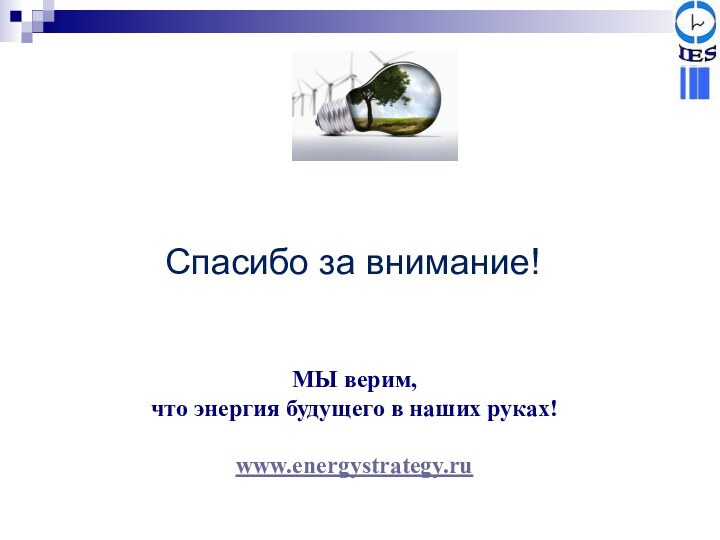 МЫ верим, что энергия будущего в наших руках!www.energystrategy.ru Спасибо за внимание!