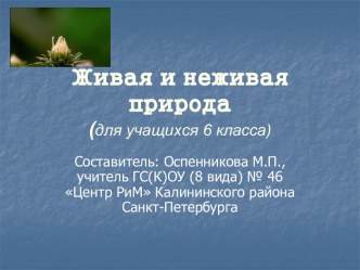 Живая и неживая природа