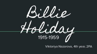 Billie holiday