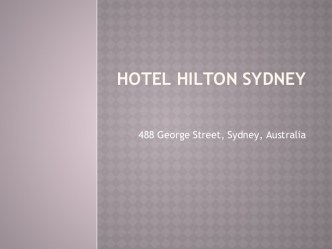 Hotel hilton sydney