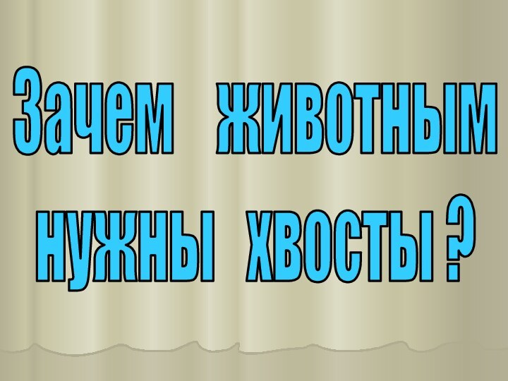 Зачем  животным нужны  хвосты ?