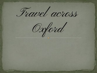 Travel across oxford