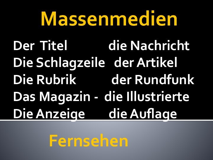 MassenmedienDer Titel