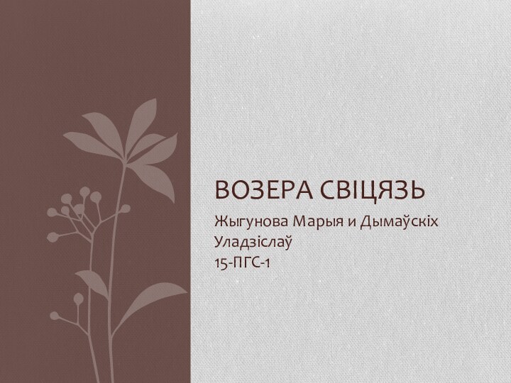 Жыгунова Марыя и Дымаўскіх Уладзіслаў 15-ПГС-1Возера Свіцязь