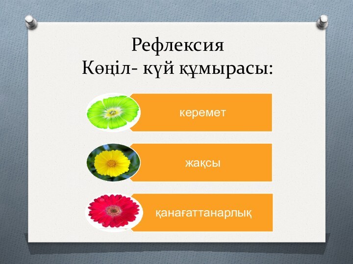 Рефлексия Көңіл- күй құмырасы: