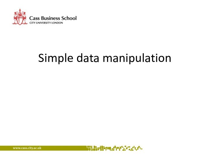 Simple data manipulation