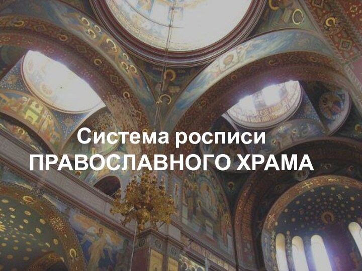 Система росписи ПРАВОСЛАВНОГО ХРАМА