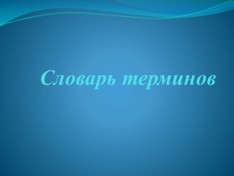 Словарь терминов