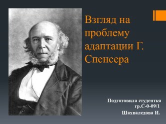 Взгляд на проблему адаптации Г.Спенсера