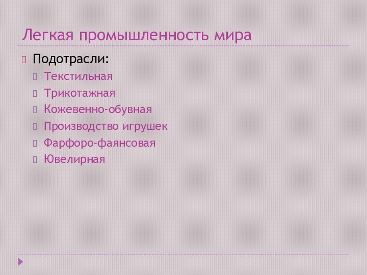 Отрасль и подотрасль промышленности