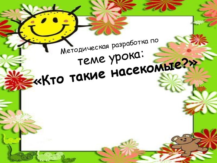 Методическая разработка по  теме урока:  «Кто такие насекомые?»