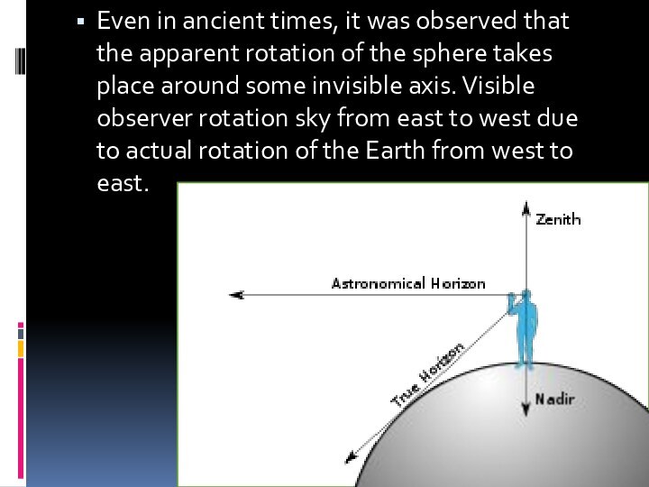 Even in ancient times, it was observed that the apparent rotation of