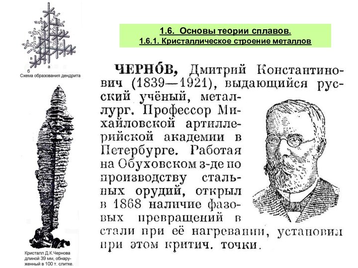 1.6. Основы теории сплавов.  1.6.1. Кристаллическое строение металлов