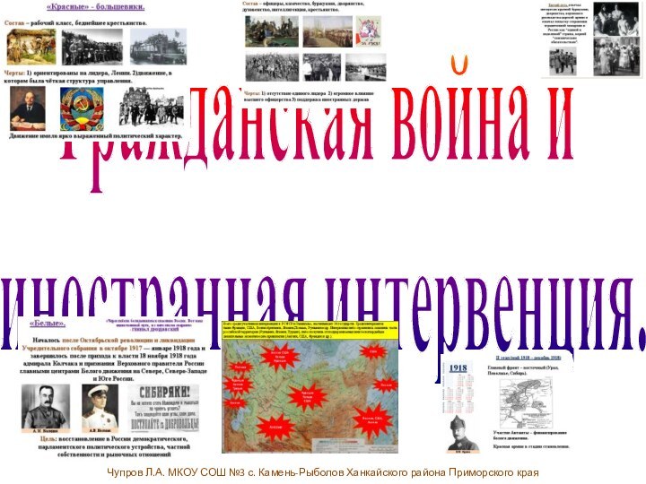 Гражданская война и иностранная интервенция.Чупров Л.А. МКОУ СОШ №3 с. Камень-Рыболов Ханкайского района Приморского края