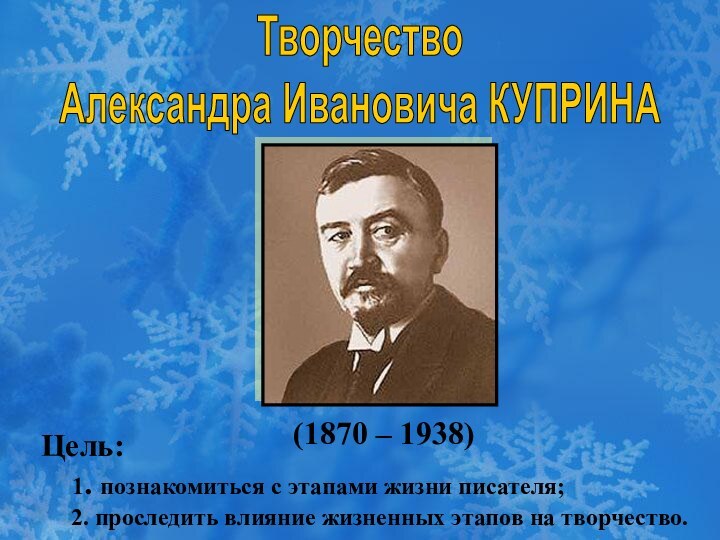 (1870 – 1938) Цель:  1. познакомиться с этапами