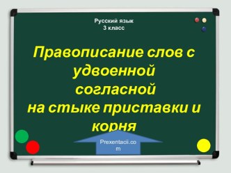 Правописание слов с удвоенной  согласной на стыке приставки и корня