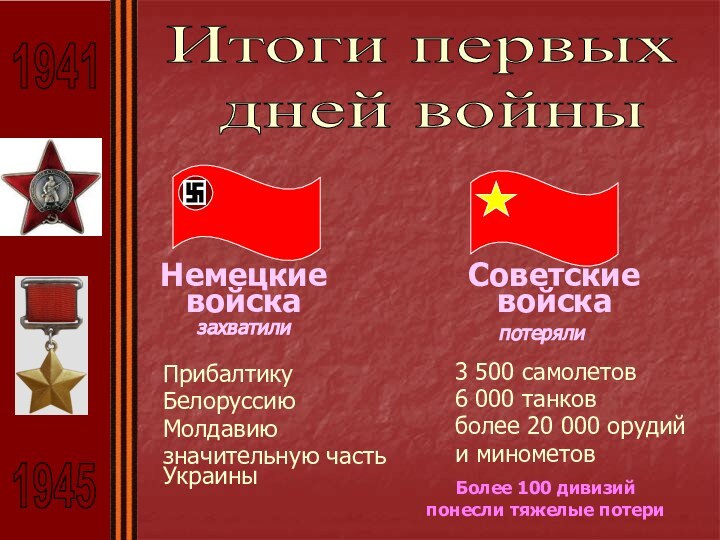 Итоги первых дней войны